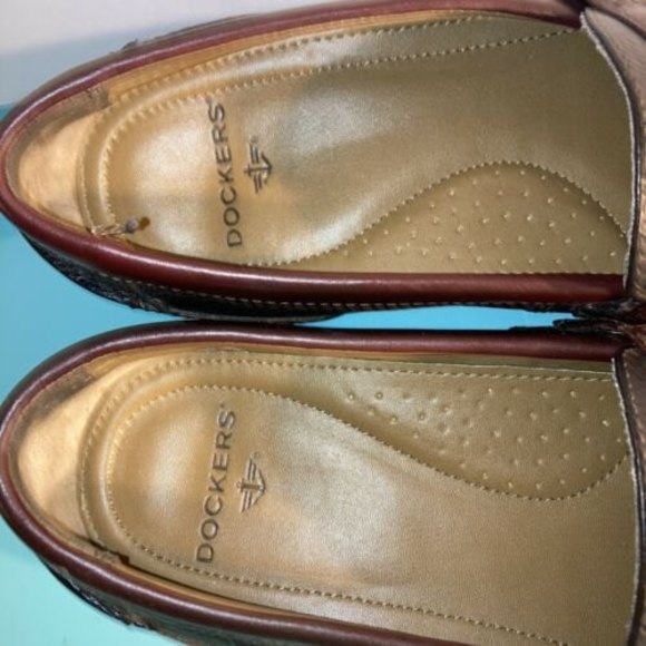 Men’s Dockers Leather Loafers with Tassels Black and Brown Two-Tone Size 11